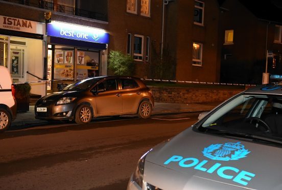 Police Scotland taped off the area outside the shop.