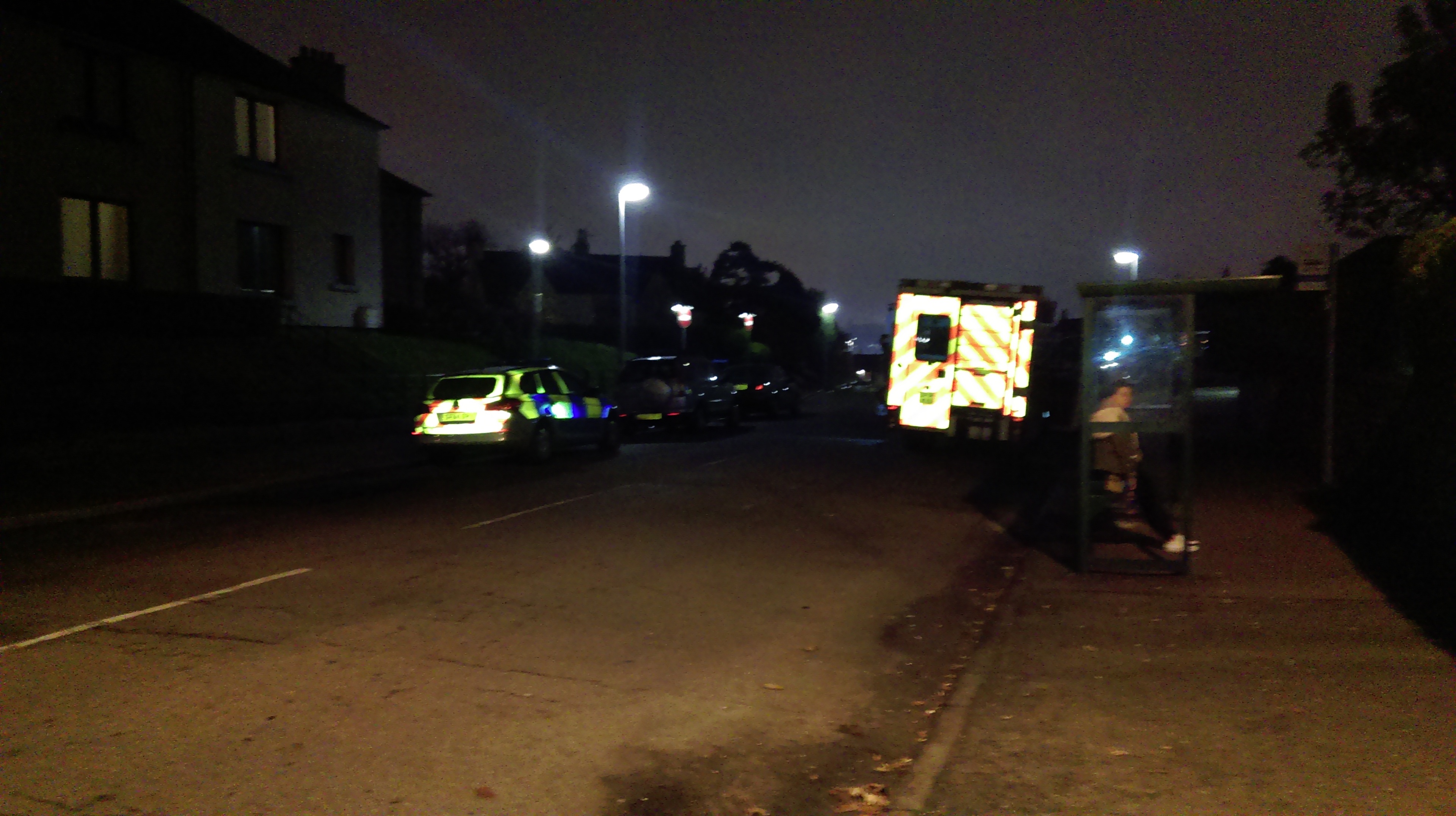 Police at the scene of the robbery in Torry, Aberdeen
