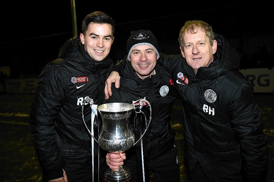 Delighted Wick management team of Ross Souter, Gordon Connelly and Richard Hughes. Picture by Gordon Lennox