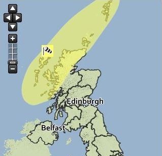 A yellow warning for wind in the Highlands, Western Isles, Orkney and Shetland