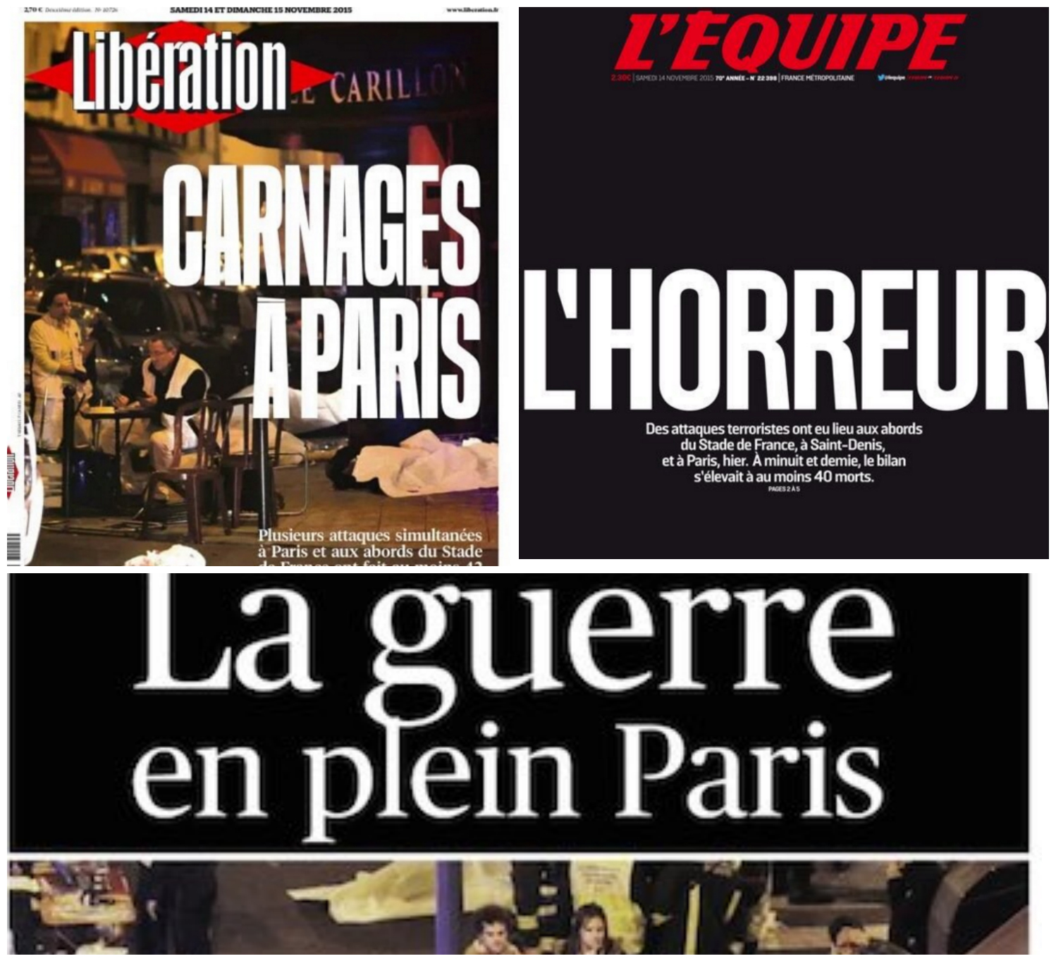 French papers reacted with shock ,disgust and anger