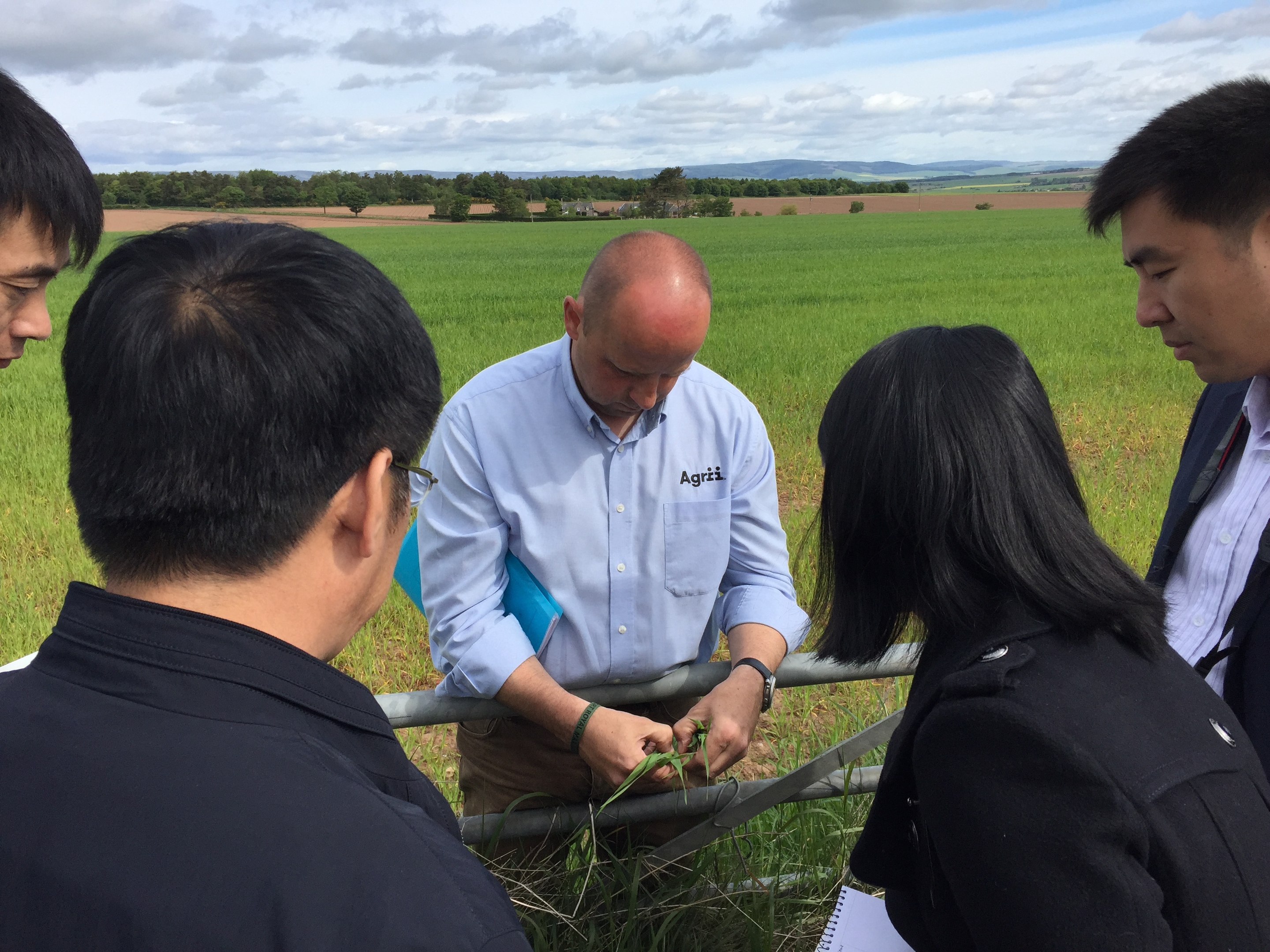 The Chinese delegation on a crop tour earlier this year