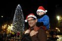 James Myers with his son Sam at the lighting up ceremony of Aberdeen's Christmas tree at Castlegate.