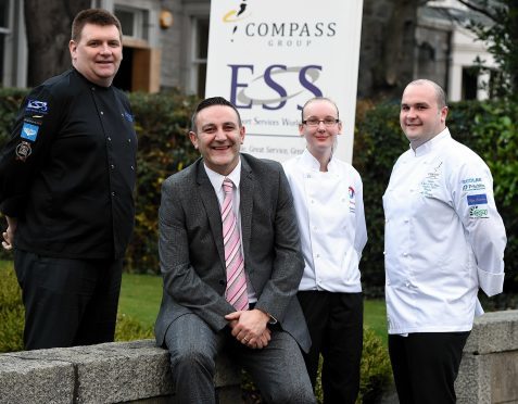 From left: ESS food operations manager Graham Singer, business director Ronnie Kelman and chefs Rachel Michie and Gordon McKenzie.