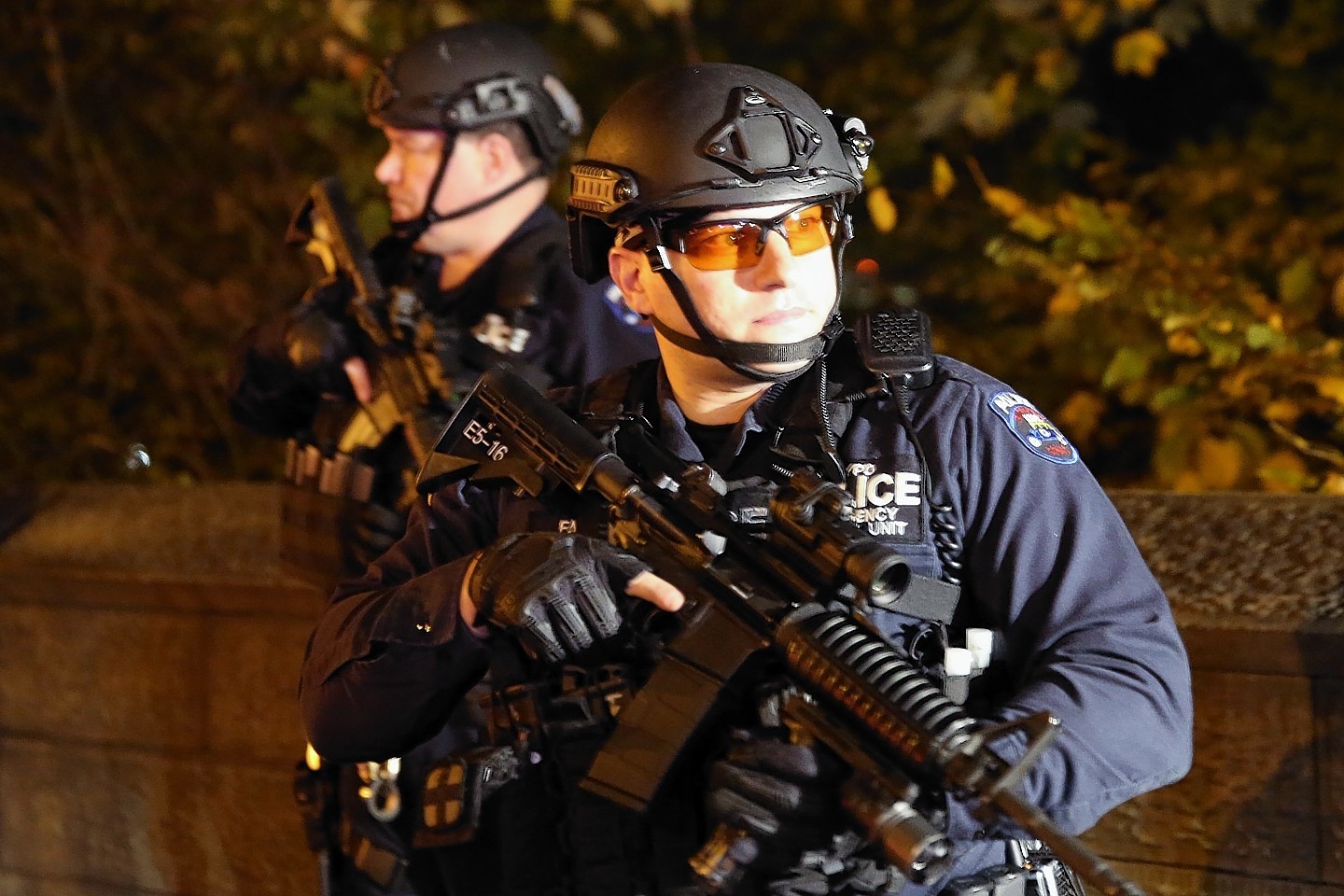 Police keep guard outside of the French consulate in Manhattan 