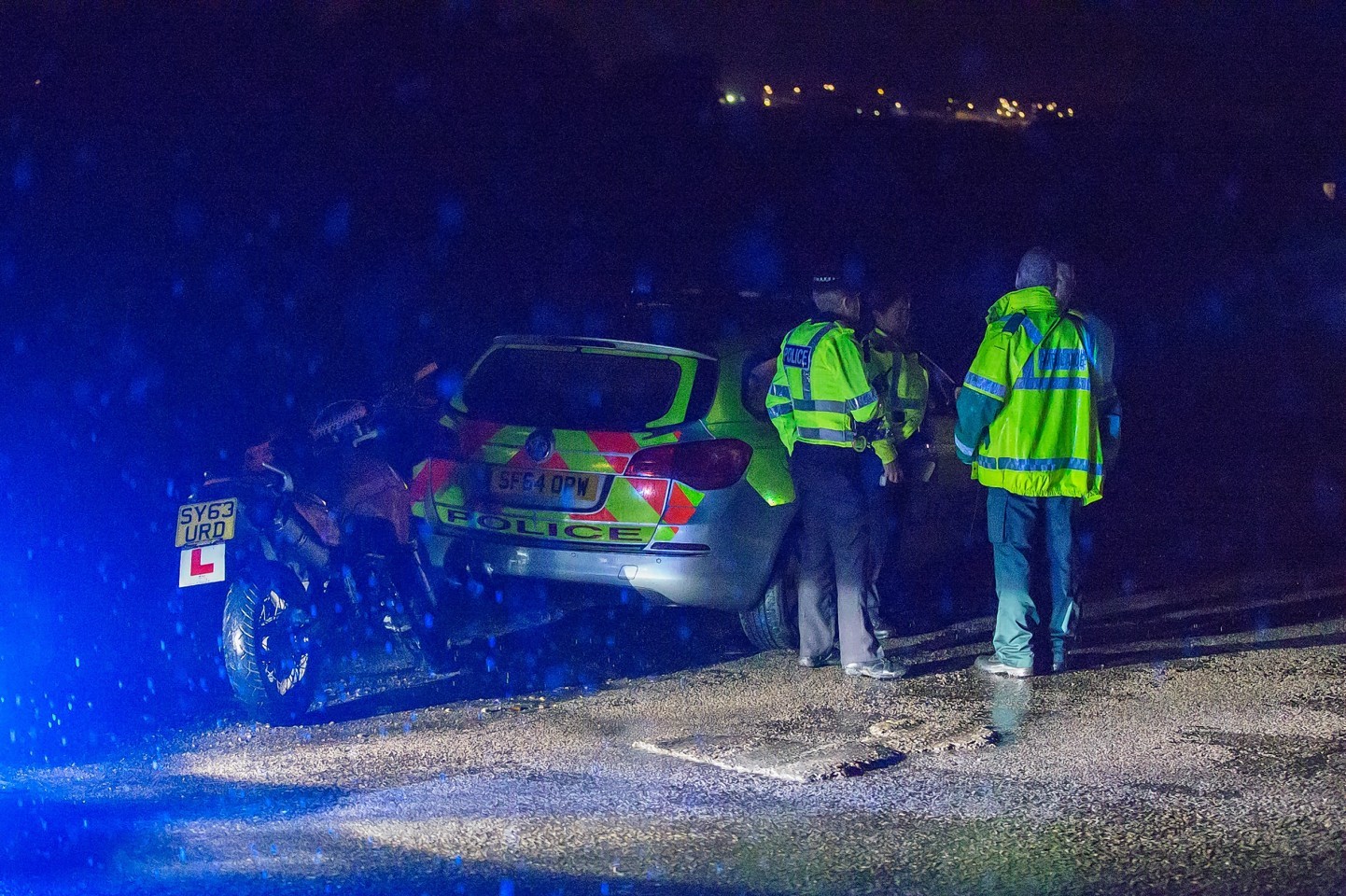 The scene of the crash on the A941