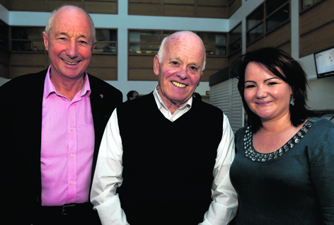 Friends of Anchor chairman James Milne, centre, with Anchor patients Gordon Hutcheon and Laura Atkinson