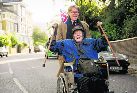 Dame Maggie Smith as Miss Shepherd with Alex Jennings as Alan Bennett in The Lady In The Van 