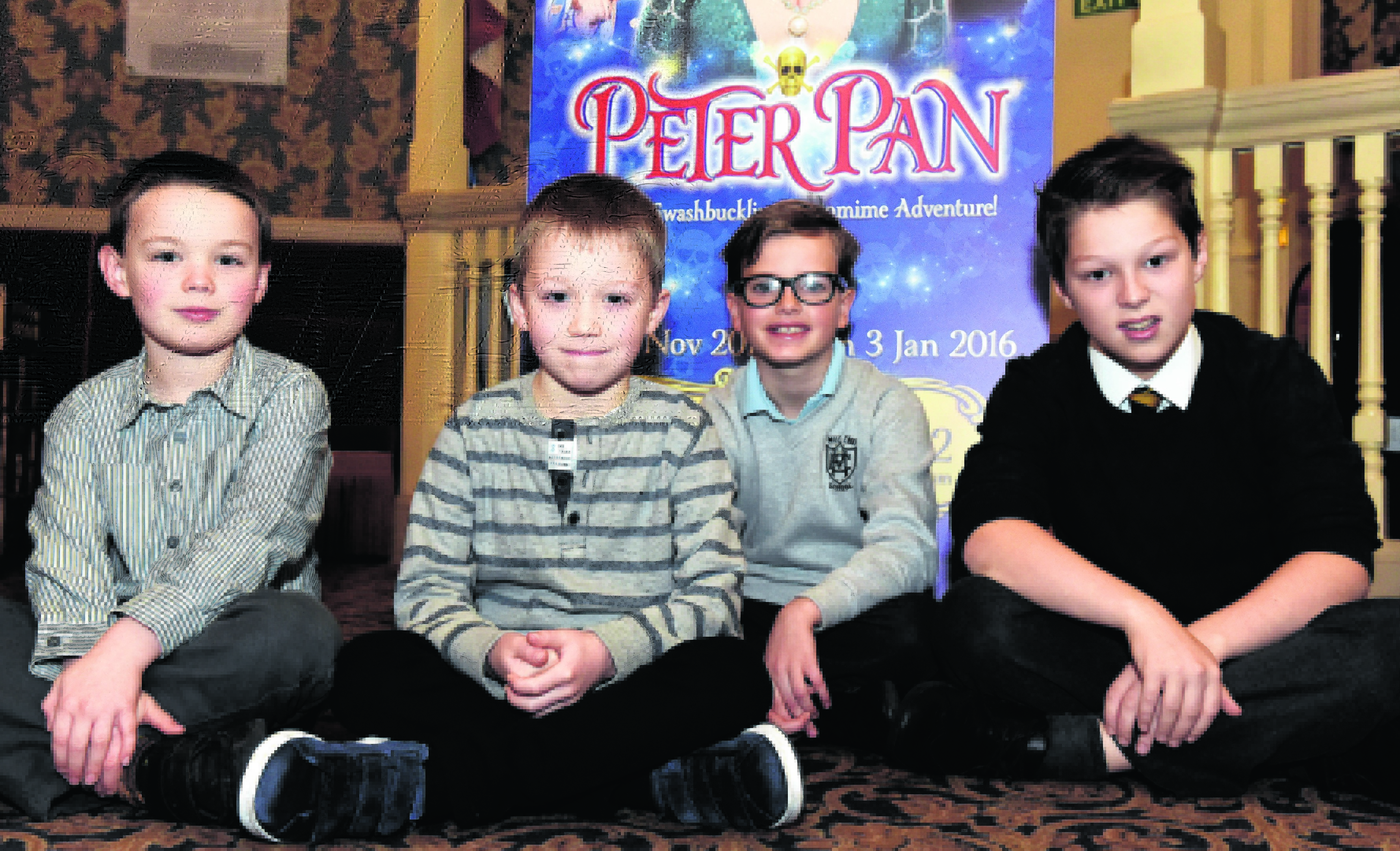The cast of this years panto, Peter Pan at HMT Aberdeen. In the picture are from left: Aedan Dufton, Christopher Tawse, Logan Reid and Henry Ronaldson. Picture by Jim Irvine  17-11-15