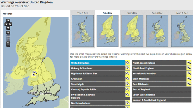 Met Office warning