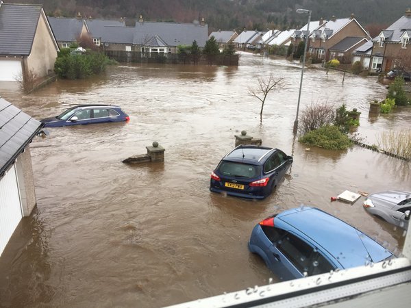 A picture of flooding in Ballater