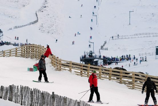 Skiers and snowboarders at the Cairn Gorm ski centre. 
Picture by Sandy McCook.
