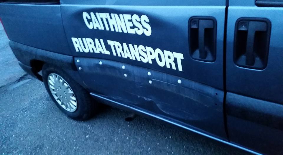 Damage to Caithness Rural Transport's bus