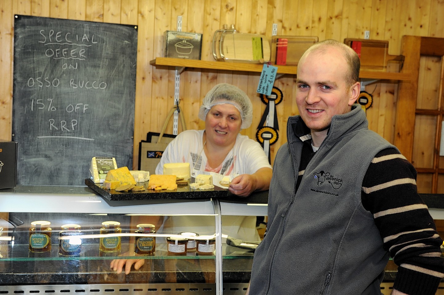 Kenny Groat and mother Nickie at The Devenick Dairy