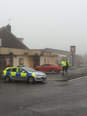 Scene of the crash at Gray's Inn, Aberdeen