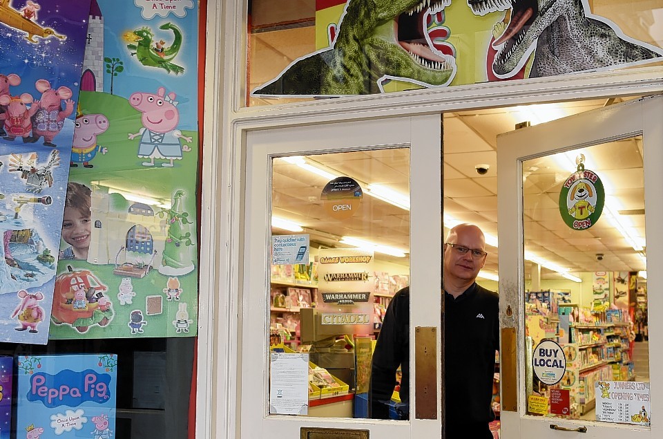 Eric Beattie, manager of Junner's Toy Shop in South Street, Elgin. Picture by Gordon Lennox