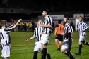 Fraserburgh's Steven Davidson celebrates finding the back of the net. Picture by Kami Thomson