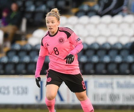 Kim Little in action for Scotland against Macedonia