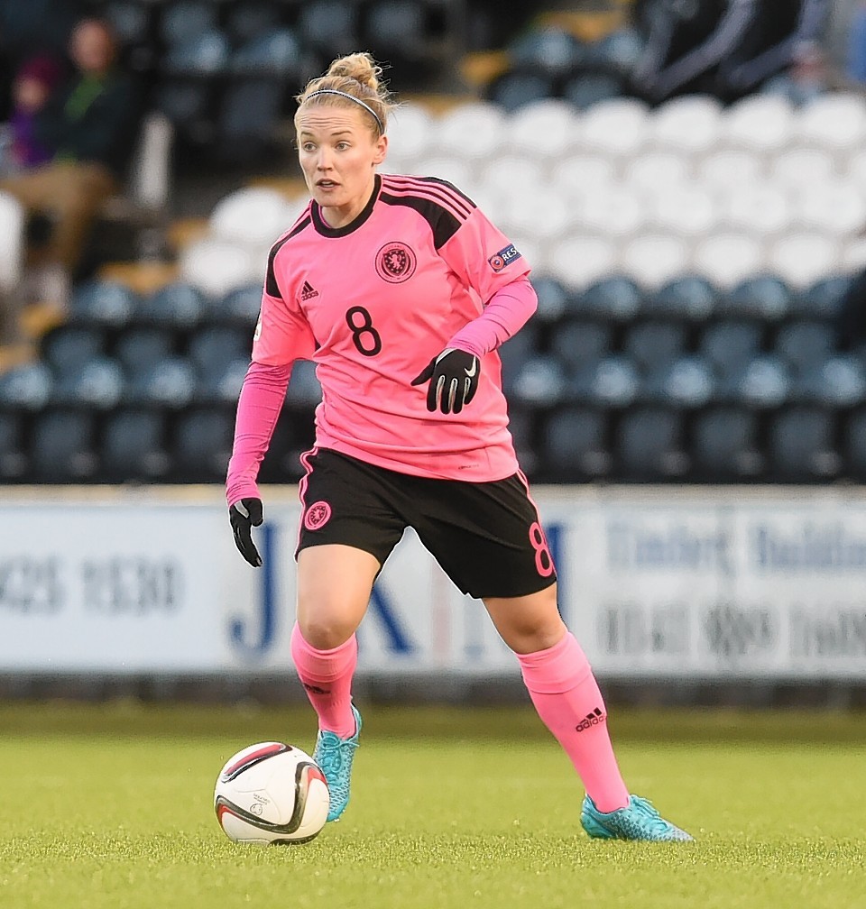 Kim Little in action for Scotland against Macedonia