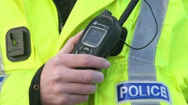 Police were in attendance at a one-vehicle crash in Oldmeldrum