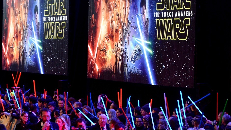Fans at the Star Wars: The Force Awakens European Premiere