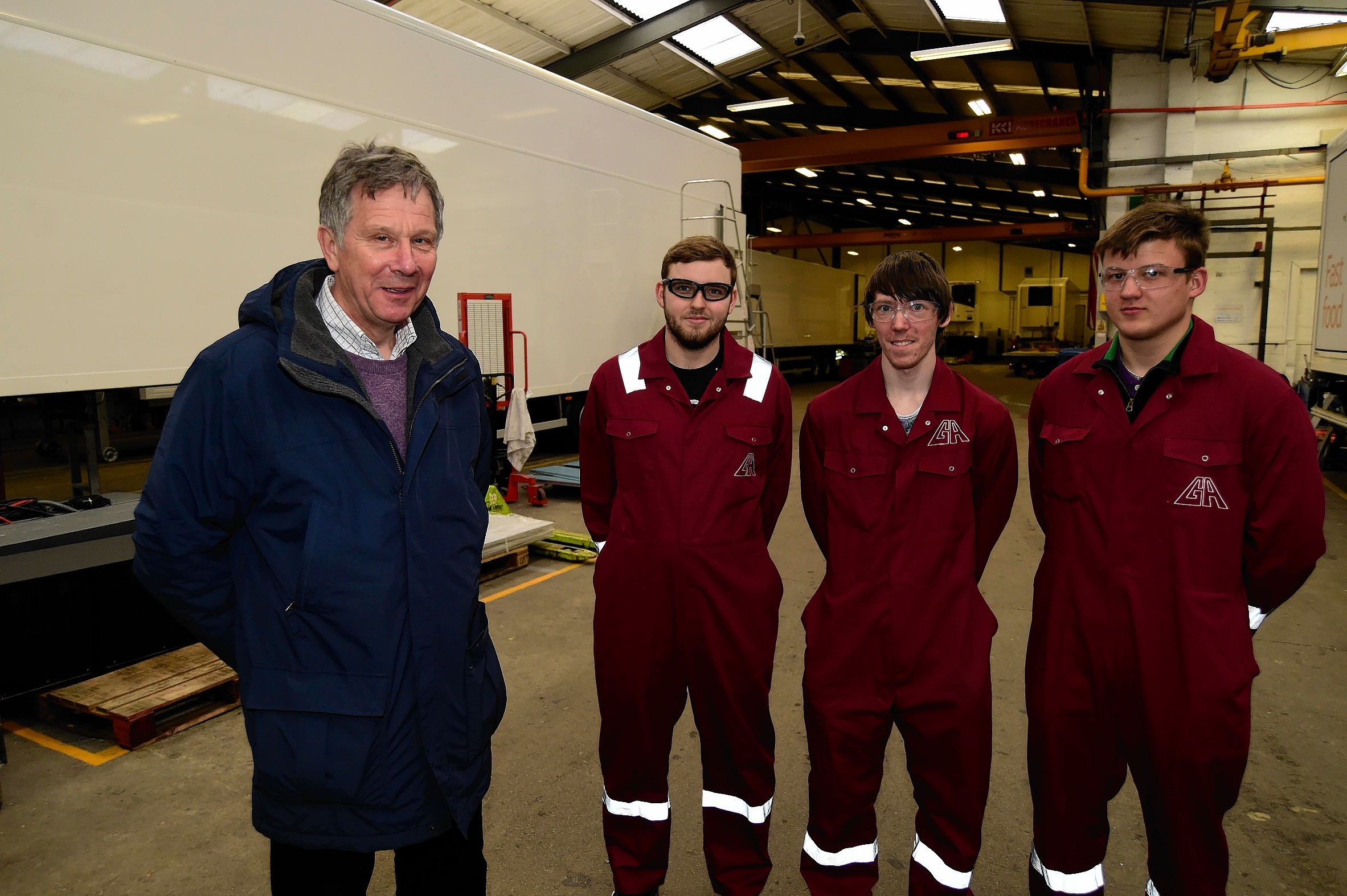 Gray and Adams MD James Gray with apprentices (L TO R) Keiran Scott, Martin Duncan and Ed Mickevicius.