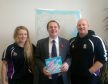 Streetsport's Mark Williams – Youth Worker/Development Officer and Hannah Clews – Young Person with Richard Baker