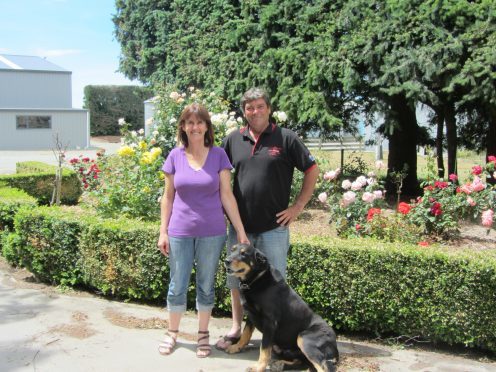Ross and Sue Duncan with Luke the dog