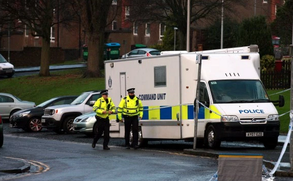 Police at the scene in Dundee