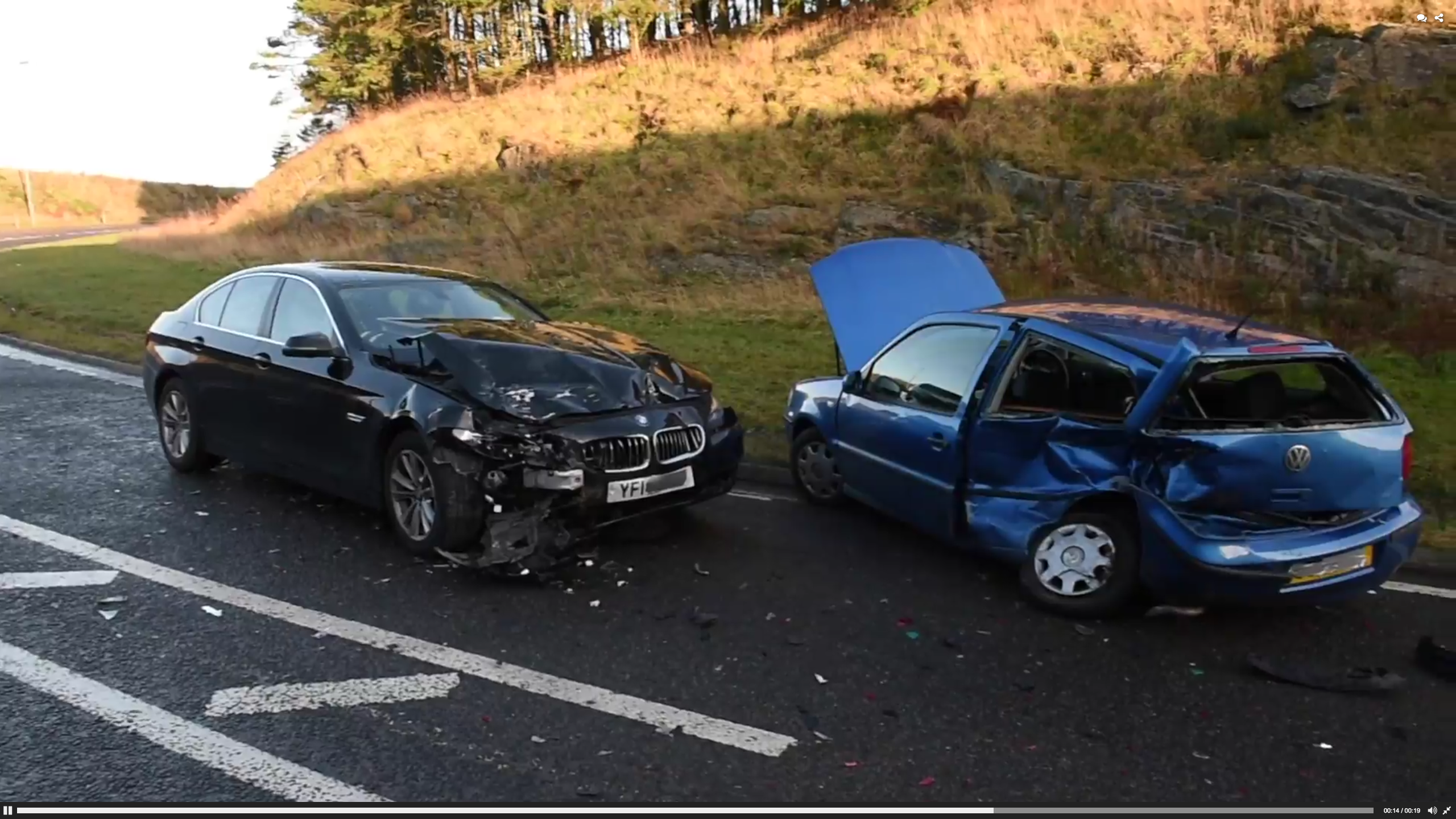 Scene of the crash on the A90