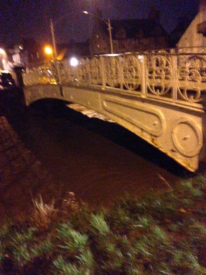 This picture by Charis Gray shows the rising flood waters in Stonehaven