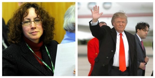 Suzanne Kelly (left) Donald Trump (right)