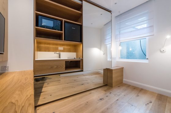 The tiny 72sq/ft flat in Princes Court, London that is on the market for £600,000.