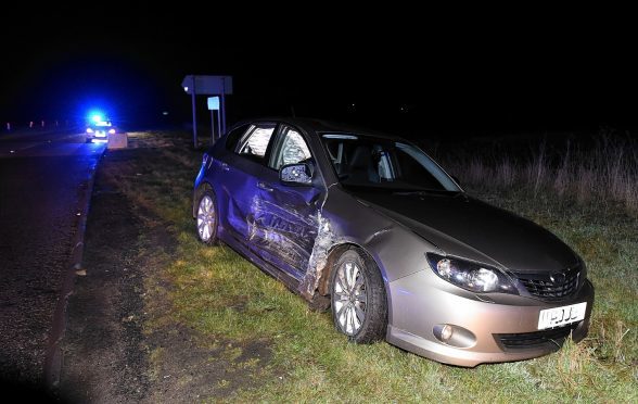 Crash at A90 at Toll of Birness junction