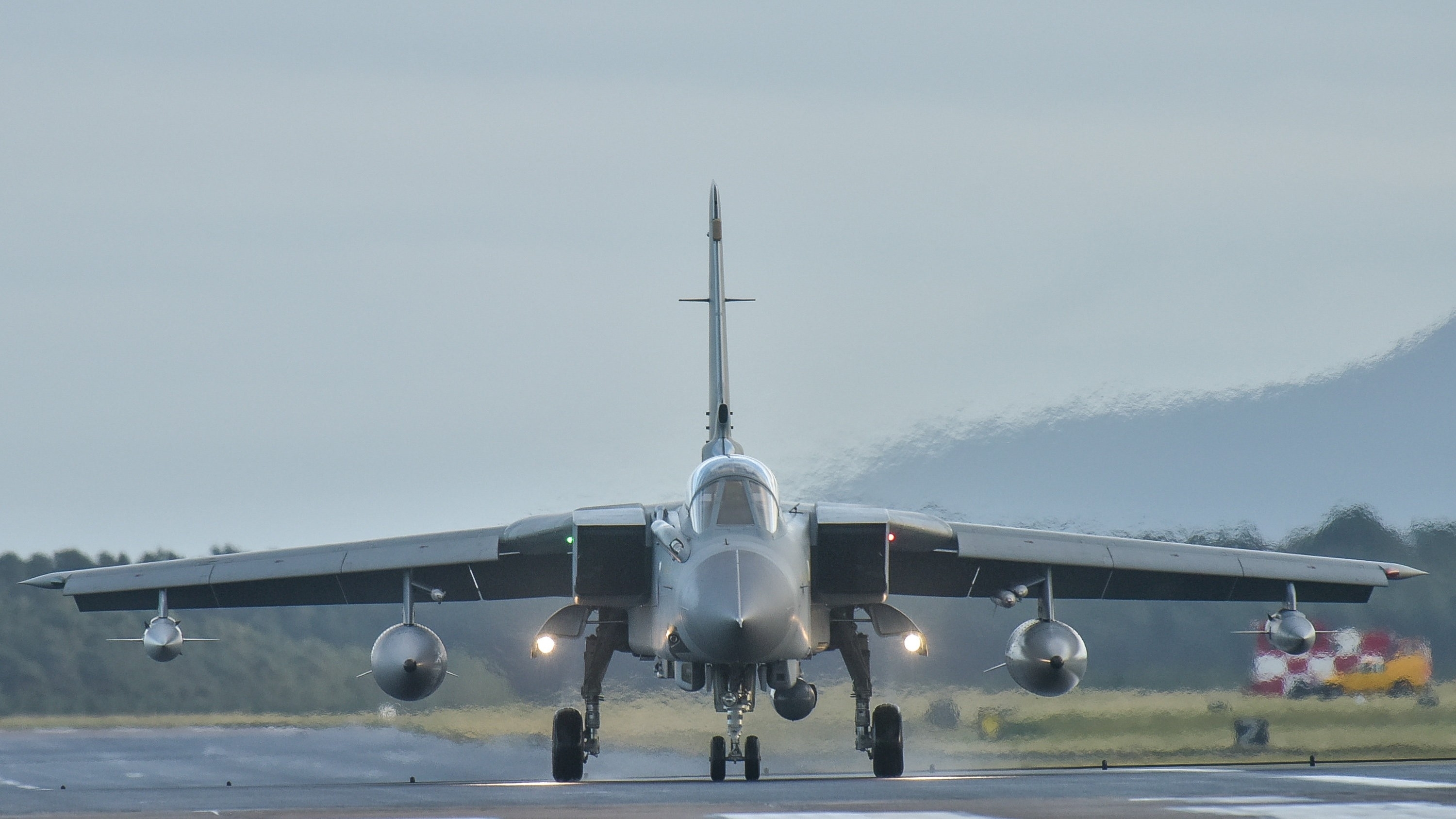 An RAF Tornado GR4 is pictured landing at RAF Lossiemouth