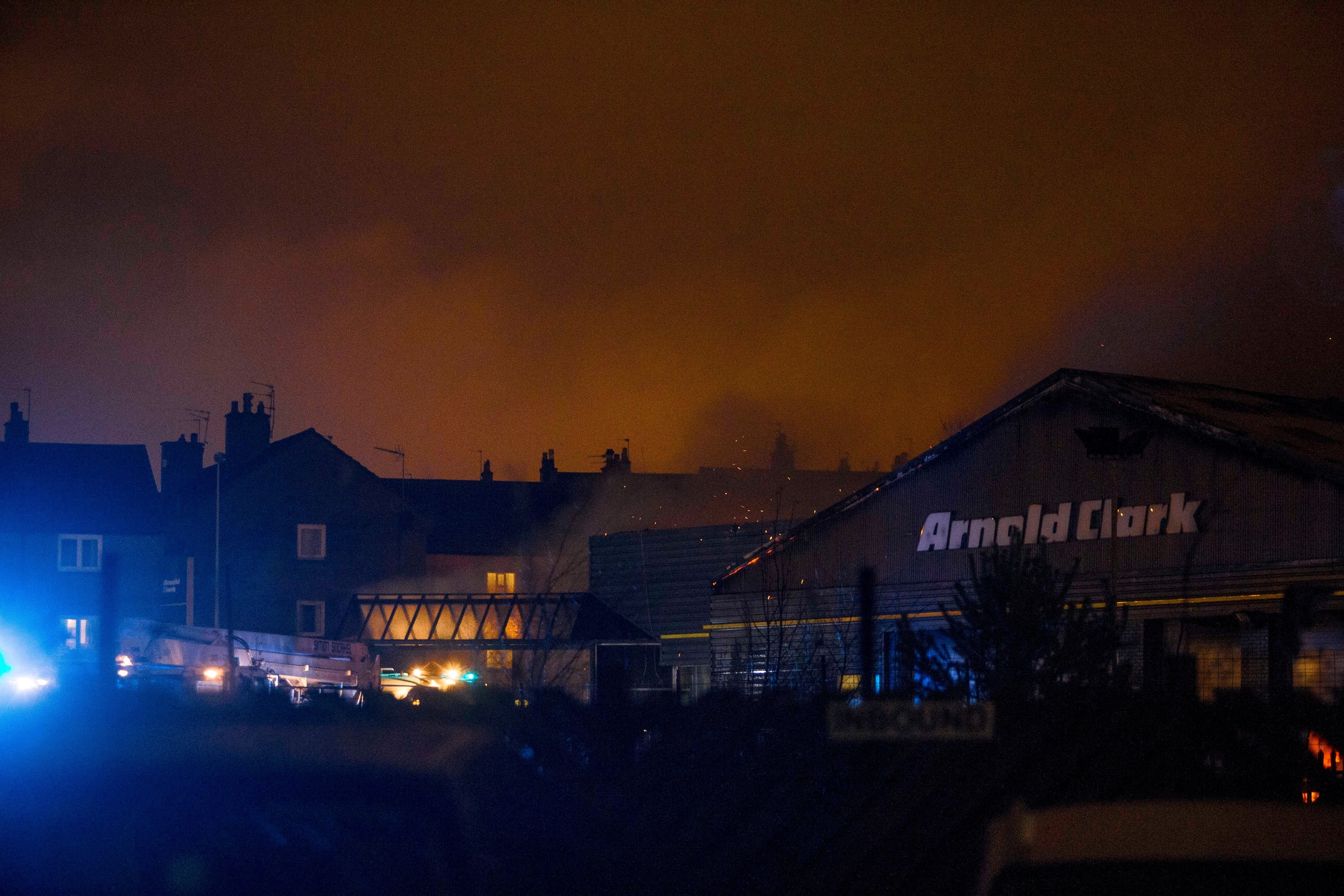 Fire crews dealing with the blaze at Arnold Clark in Aberdeen