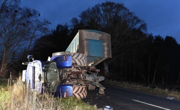 The crash crash on the A944 Dunecht to Alford Road.
Picture by Colin Rennie