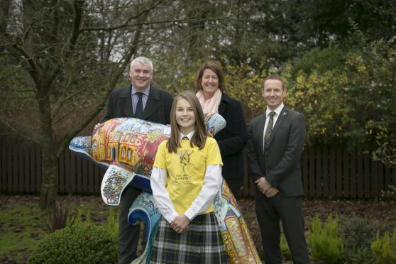 Bob MacDonald, CEO of Wood Group Kenny, Penny Winton, ARCHIE ambassador, Suzanne Morrison, regional contracts and commercial manager at Wood Group Kenny, and David Cunningham, Chief Executive of The ARCHIE Foundation.