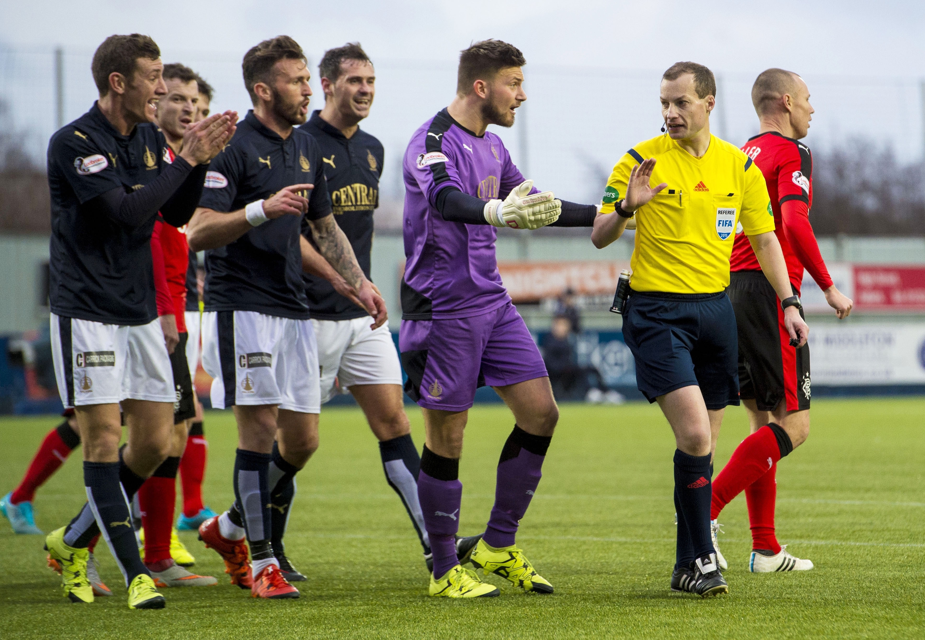 The Falkirk players were also furious with Collum's performance this afternoon