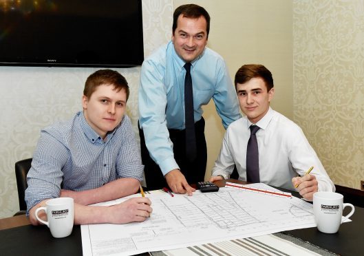 Fairhurst Partner Alastair Scott-Kiddie (centre) with Craig Donaldson (left) and Dale Chapman.
