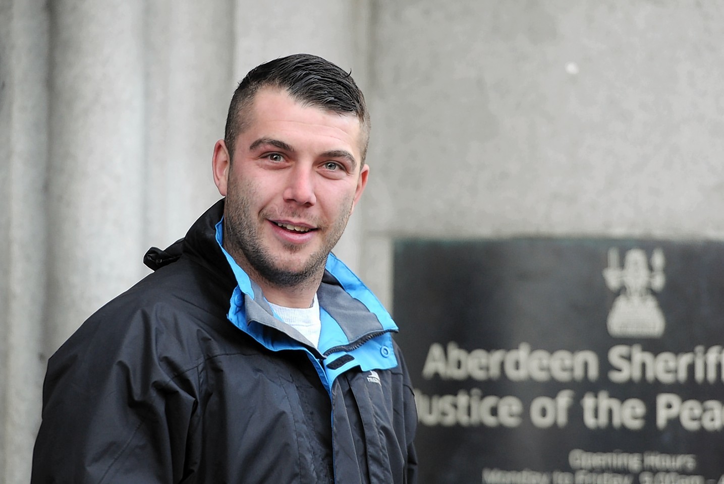 Lee McAllister leaves Aberdeen Sheriff Court