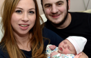 Antonia and Thomas Croll of Aberdeen, with baby Thea who was born at 02:32.