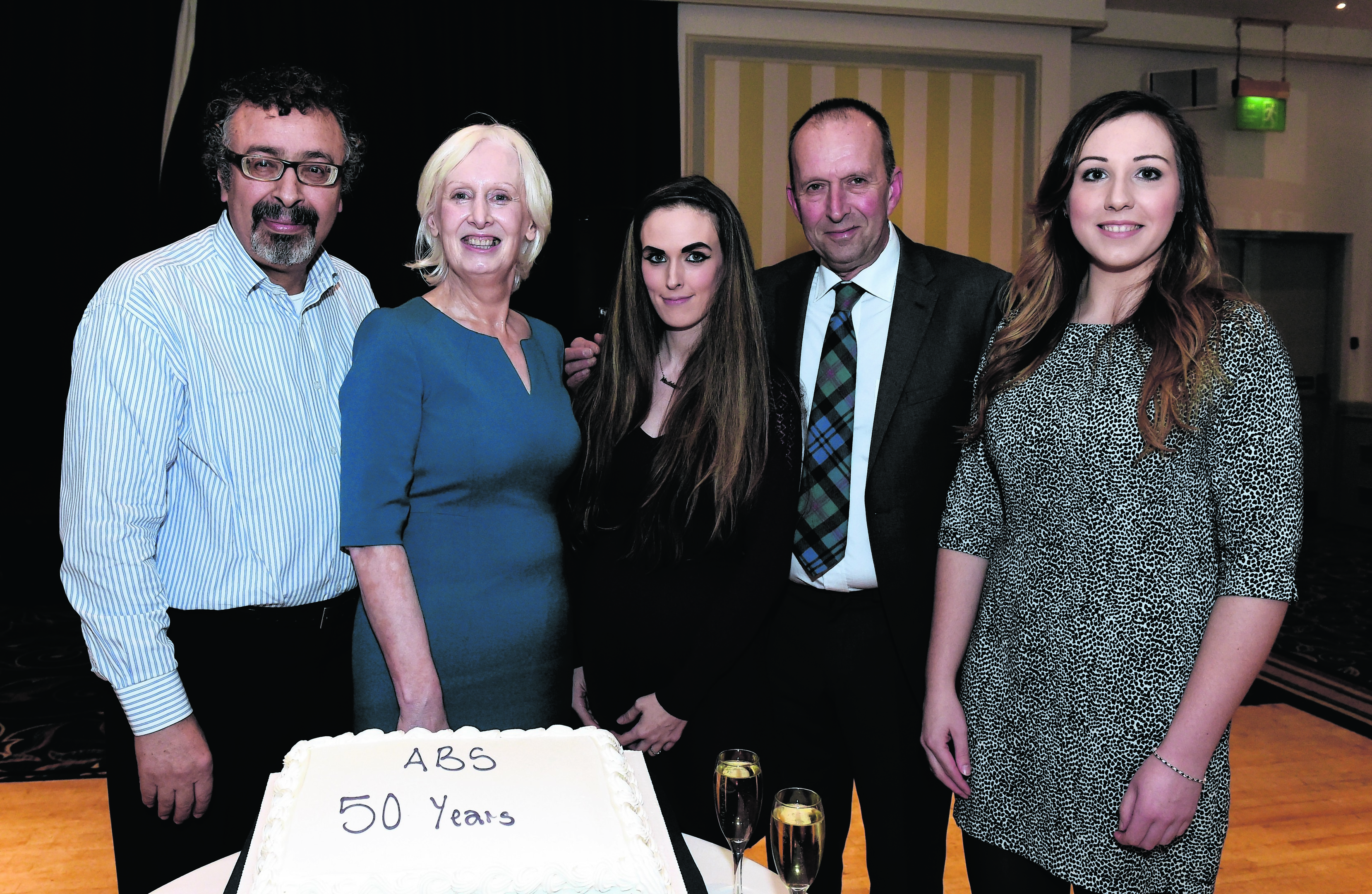 Ahmad Beloucif, Prof Rita Marcella, Madeleine Marcella-Hood, Phil Marcella and Nichola Strachan. PHOTOS: Jim Irvine