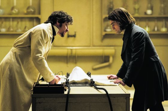 James McAvoy, left, and Daniel Radcliffe in Victor Frankenstein