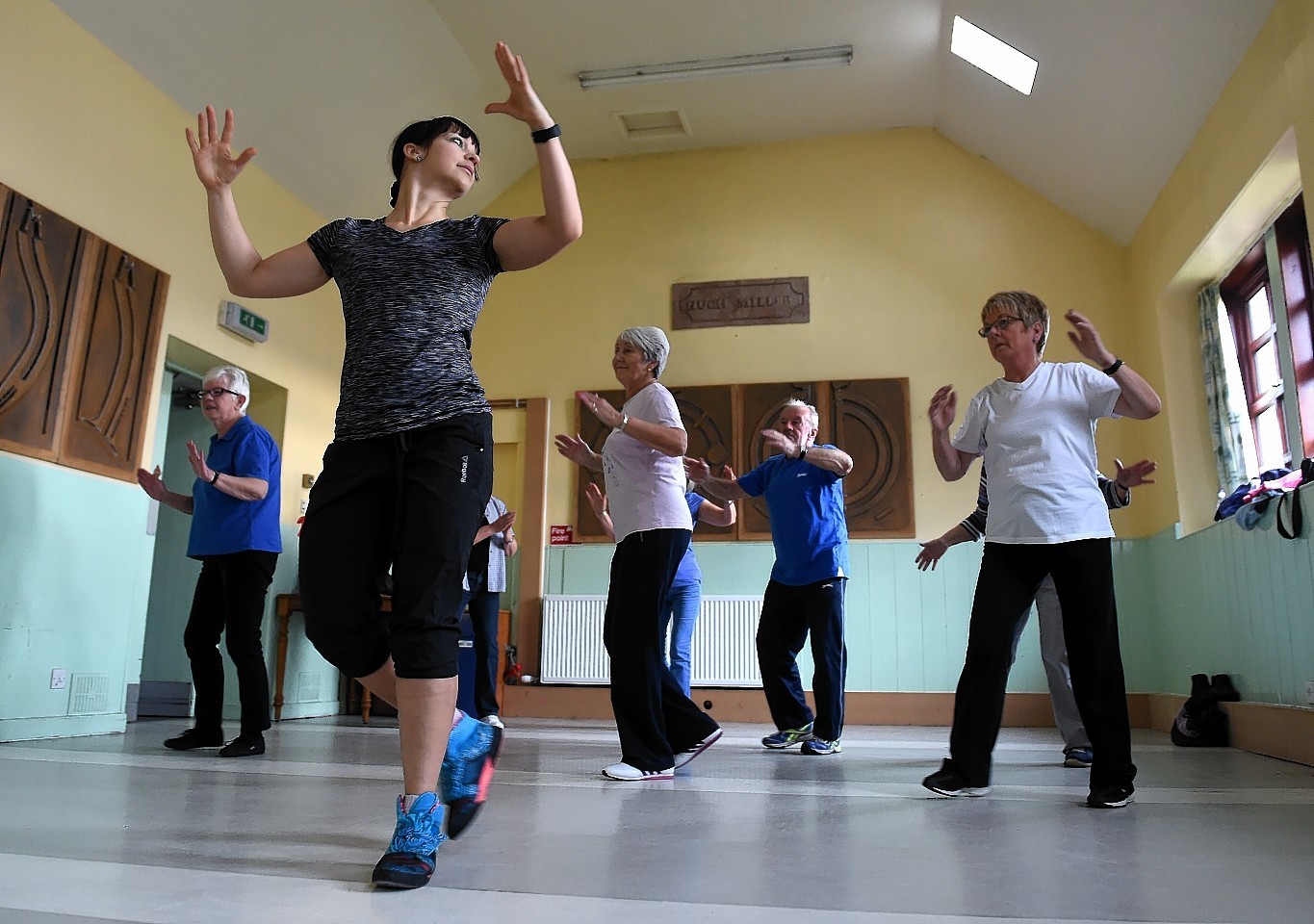 Members of the Zumba Gold class in Invergordon go through their paces .Picture by Sandy McCook