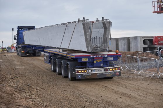 The massive 27-tonne steel beams due to pass through Aberdeen