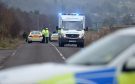 Emergency services at the scene of the crash on the A832 near Avoch