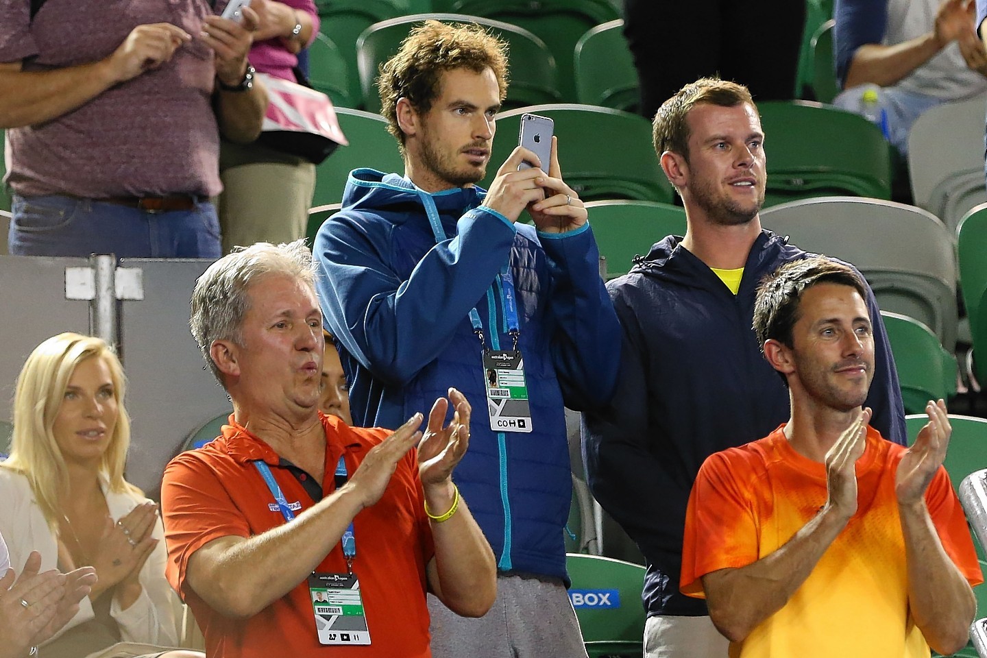 Murray was in the crowd, taking pictures as his brother, Jamie, won the male doubles title at the start of the weekend 