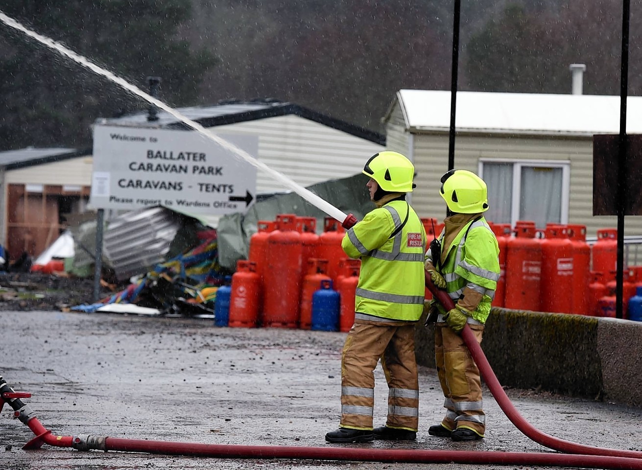 Firefighters working to clear up in Ballater