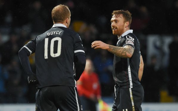 Craig Curran, right, scored County's equaliser